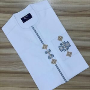 Embroidered Jalabiya — White